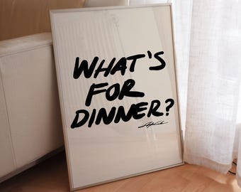 What's For Dinner Poster: Mid-Century Modern Kitchen Wall Art