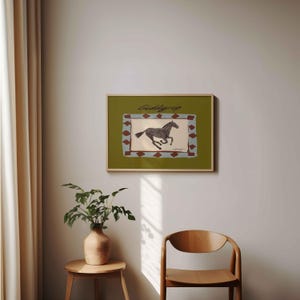 Impresión artística de pared horizontal Giddyup Horse, ilustración de vaquero del suroeste imagen 12