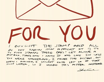 A Love Letter Print, Mid Century Print, Aesthetic Wall Art