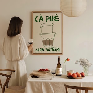 Vietnamese Coffee "Ca Phe" Poster: Retro Vietnam Art, Kitchen and Coffee Station Decor image 5
