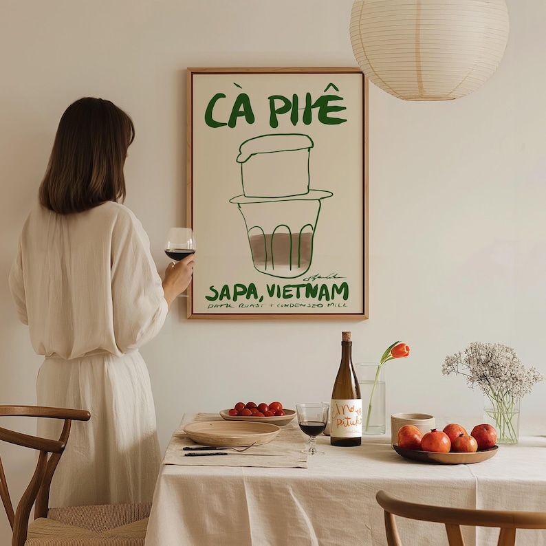 Vietnamese Coffee "Ca Phe" Poster: Retro Vietnam Art, Kitchen and Coffee Station Decor image 5