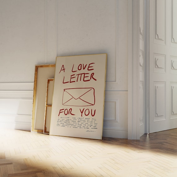 A Love Letter Print, Mid Century Print, Aesthetic Wall Art