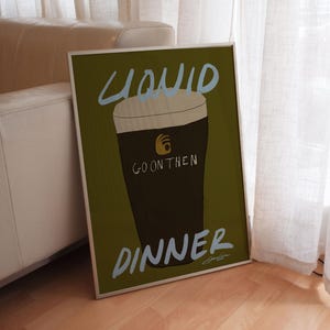Liquid Dinner Guinness Beer Print: Irish Wall Art for Kitchen and Bar Cart image 6
