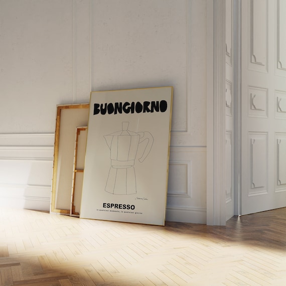 Buongiorno Coffee Poster: Retro Kitchen Art Print