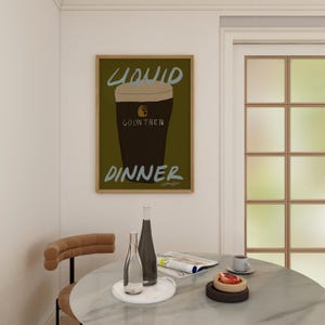 Liquid Dinner Guinness Beer Print: Irish Wall Art for Kitchen and Bar Cart image 10