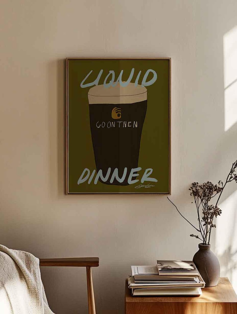 Liquid Dinner Guinness Beer Print: Irish Wall Art for Kitchen and Bar Cart image 13