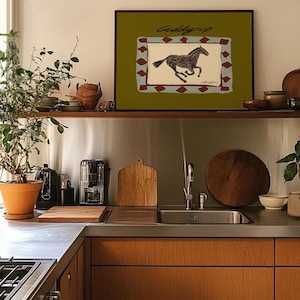Impresión artística de pared horizontal Giddyup Horse, ilustración de vaquero del suroeste imagen 14