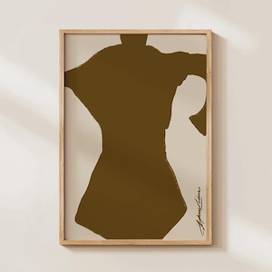 Mokka Kanne Kaffee Poster braun, Mid Century Modern Wall Art Print