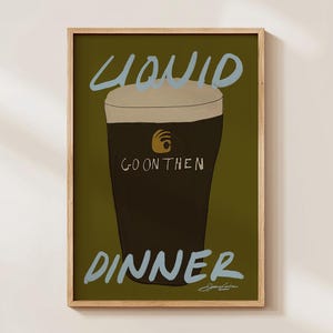 Liquid Dinner Guinness Beer Print: Irish Wall Art for Kitchen and Bar Cart image 2