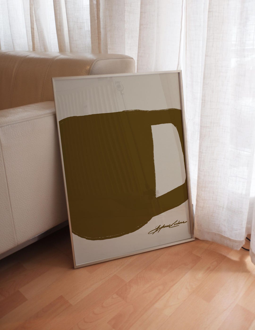 Coffee Mug Silhouette Poster, Mid Century Modern Wall Neutral Art Print ...