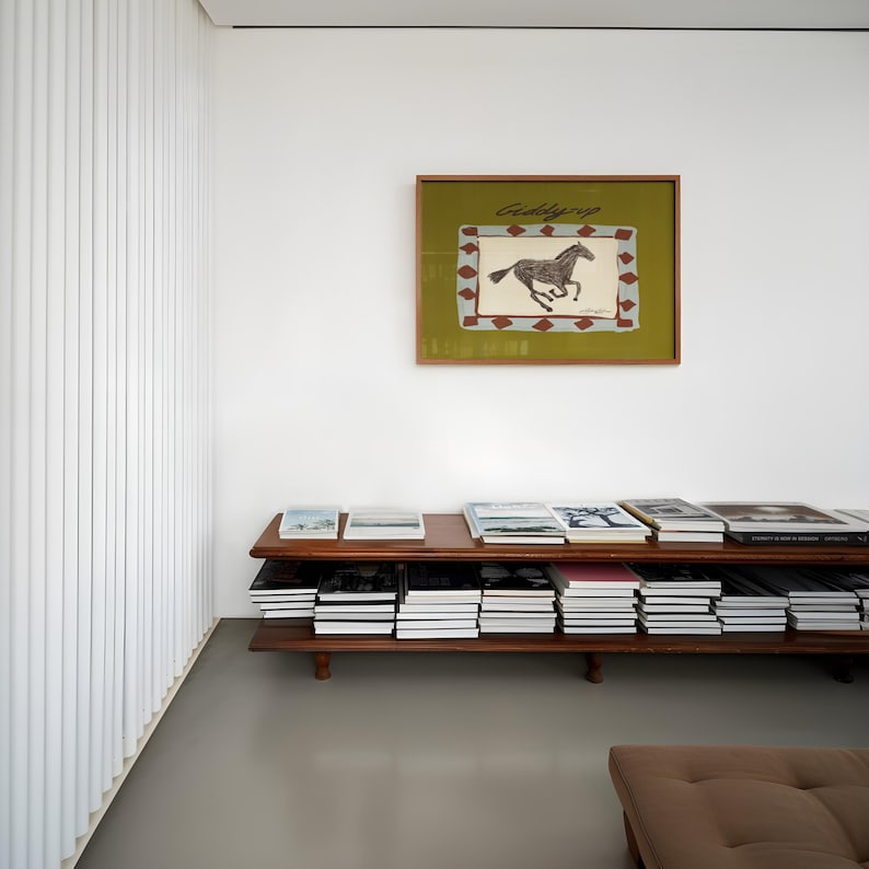 Impresión artística de pared horizontal Giddyup Horse, ilustración de vaquero del suroeste imagen 11