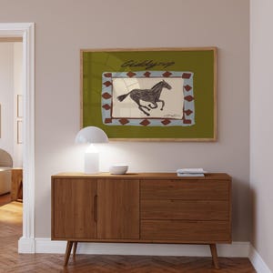 Impresión artística de pared horizontal Giddyup Horse, ilustración de vaquero del suroeste imagen 9