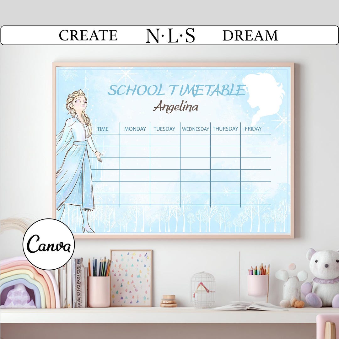 Printable Timetable With Name , Student Planner, Timetable Download, A4 ...