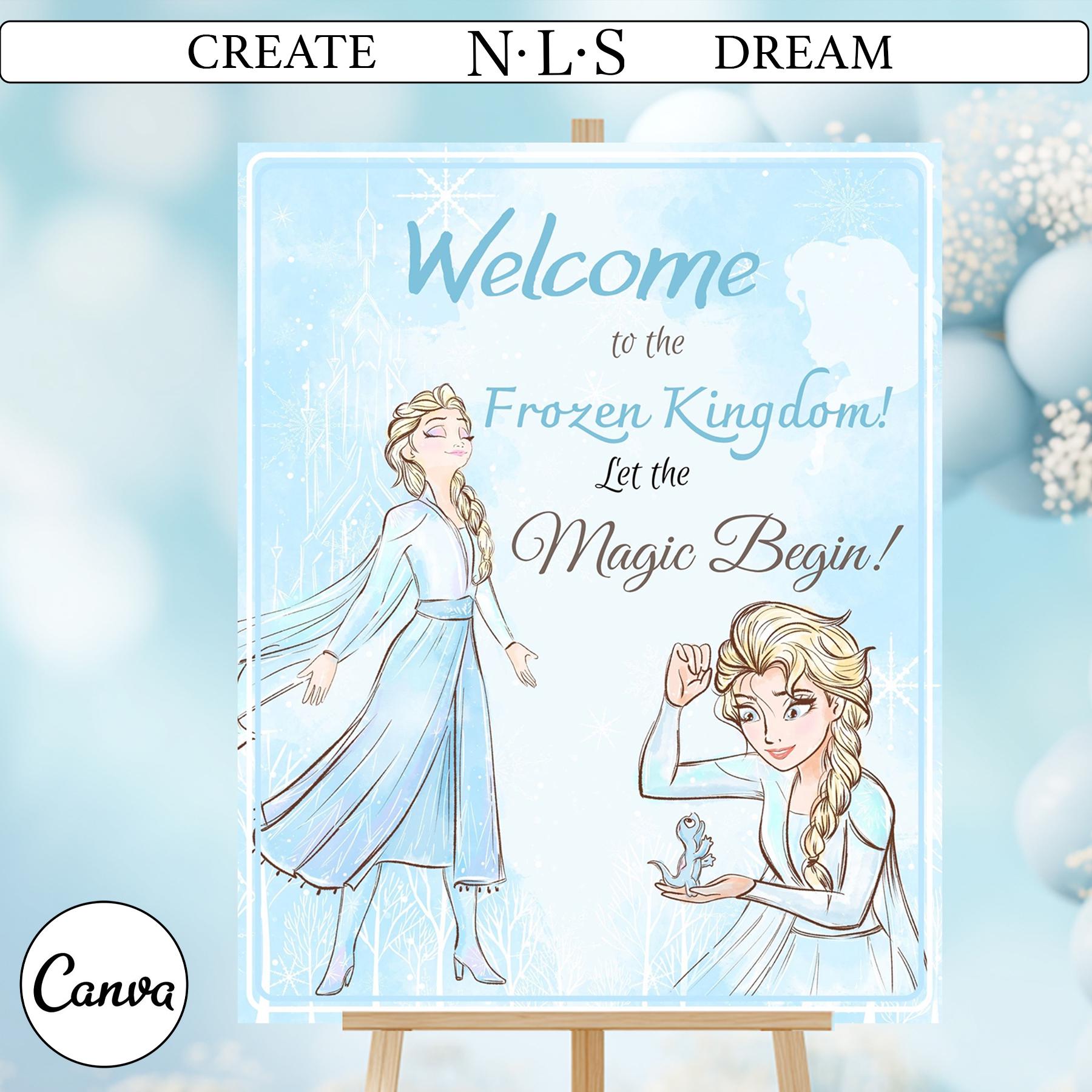 Frozen Welcome Sign Frozen Birthday Sign Elsa Welcome Poster Frozen ...