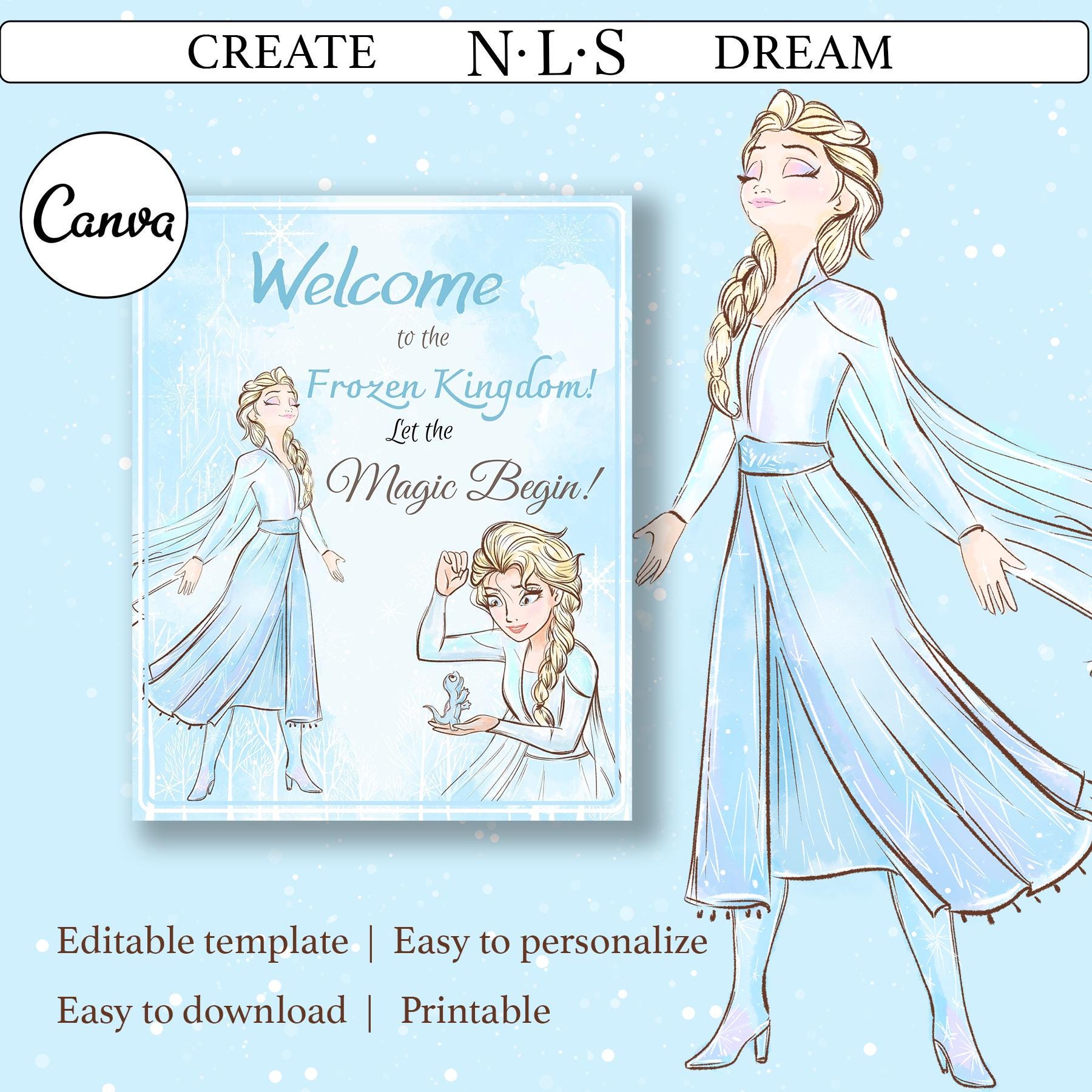Frozen Welcome Sign Frozen Birthday Sign Elsa Welcome Poster Frozen ...