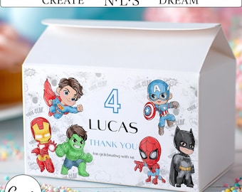 Baby Superhelden Geschenkanhänger | Etikett für Geburtstags-Gastgeschenke