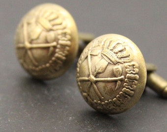 Spanish American War Cuff Links Historical Buttons Military Tunic Button - made from vintage buttons