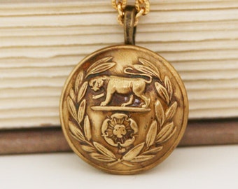 British Regiment Necklace UK York and Lancaster Coat of Arms Pendant - perfect for men and women