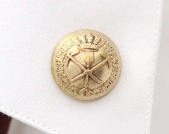 Spanish American War Tie Tack Military Tunic Lapel Pin - made from vintage button