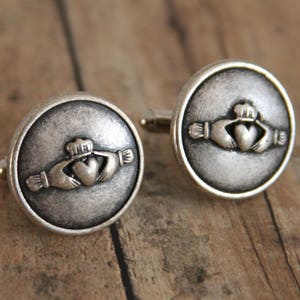 Gold Plated Irish Claddagh Cufflinks
