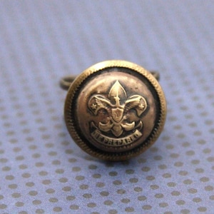 Boy Scouts Ring B.S.A. Ring - made with vintage Boy Scouts button