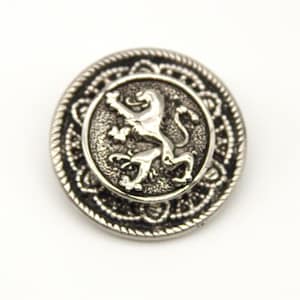 Rampant Lion Brooch: Embossed Coat of Arms Pin (1 1/8 inch)