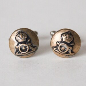 Vintage Royal Artillery Cufflinks: British Military Button Cuff Links