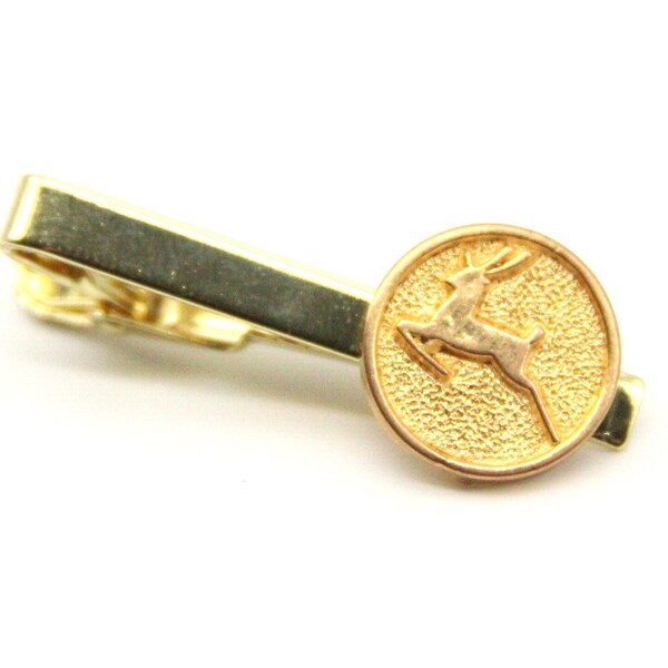 Deer Tie Clip Jumping Deer Accessory Buck Hunter Tractor Accessories - made with a vintage button