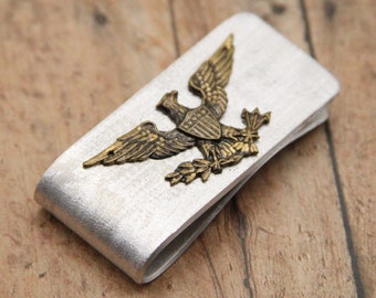 Eagle Money Clip Army Military Accessory - made from vintage metal pin