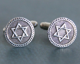 Star of David Cufflinks Jewish Judaism Cuff Links Mens Accessories made with small charms
