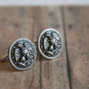Vintage USN Cuff Links: Naval Uniform Button Cufflinks