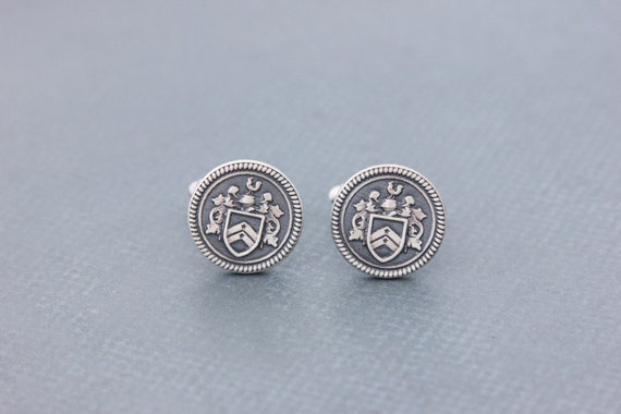 Select Gifts Marks England Heraldry Crest Sterling Silver Cufflinks Engraved Message Box