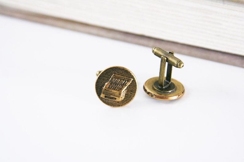 Accordion Cufflinks Musician Chord cuff links Polka Squeezebox Mens Accessories made with brass buttons