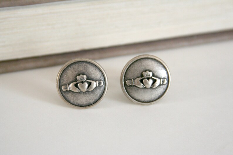 Claddagh Cufflinks Irish Cuff links Mens Accessories made Etsy