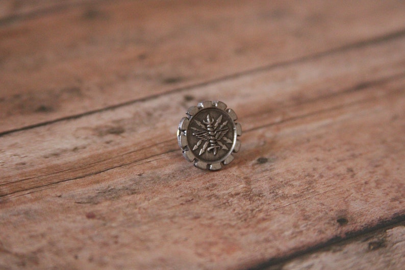 Air Force Achievement Lapel Pin Military Medal Tie Tack Silver Tone Gear Award made with a military medal