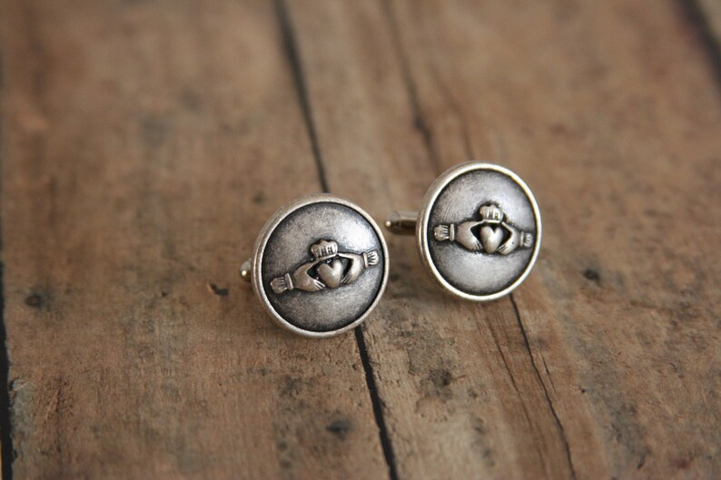 Claddagh Cufflinks Irish Cuff links Mens Accessories made Etsy