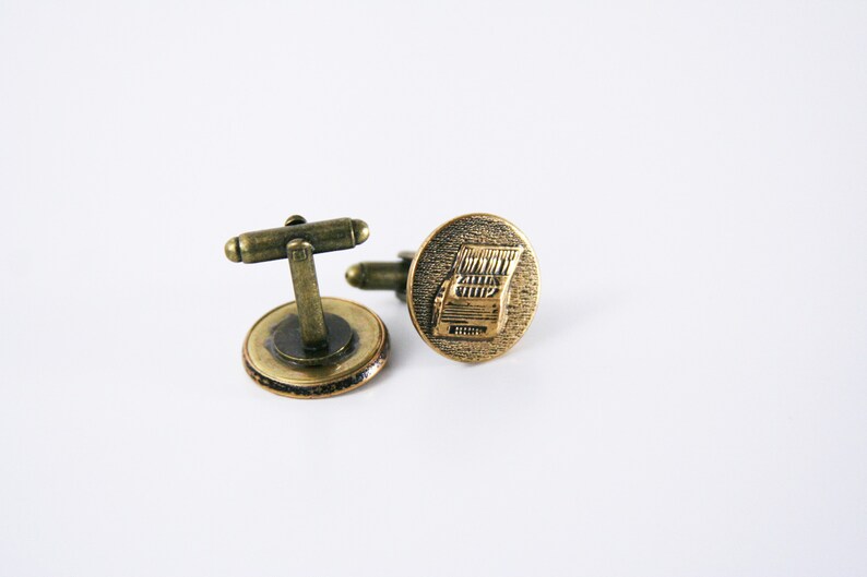 Accordion Cufflinks Musician Chord cuff links Polka Squeezebox Mens Accessories made with brass buttons