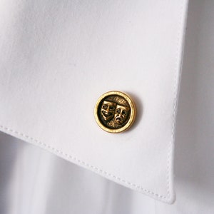 Drama Mask Tie Tack Mens Accessories Actor Actress Theater Playwright made with a drama mask button image 3