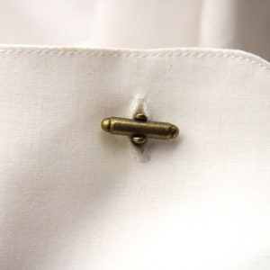 Vintage Brass Cufflinks Small Simple Design Cuff Links Groom Wedding Made from vintage buttons image 10