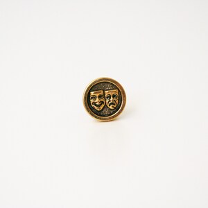 Drama Mask Tie Tack Mens Accessories Actor Actress Theater Playwright made with a drama mask button image 5