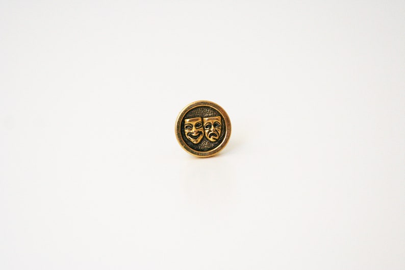 Drama Mask Tie Tack Mens Accessories Actor Actress Theater Playwright made with a drama mask button image 5