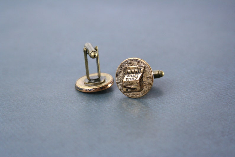Accordion Cufflinks Musician Chord cuff links Polka Squeezebox Mens Accessories made with brass buttons