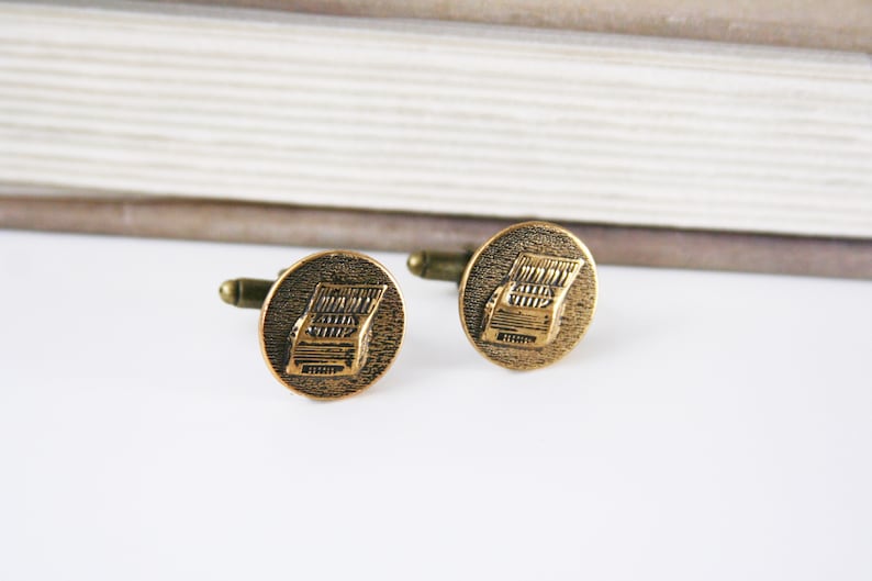 Accordion Cufflinks Musician Chord cuff links Polka Squeezebox Mens Accessories made with brass buttons
