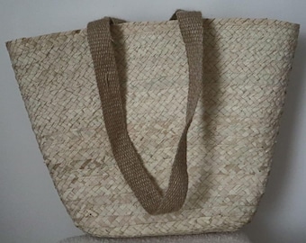 Palm Leaf Tote, Handwoven  Eco-Friendly Summer Shoulder Bag, Boho Beach Carryall