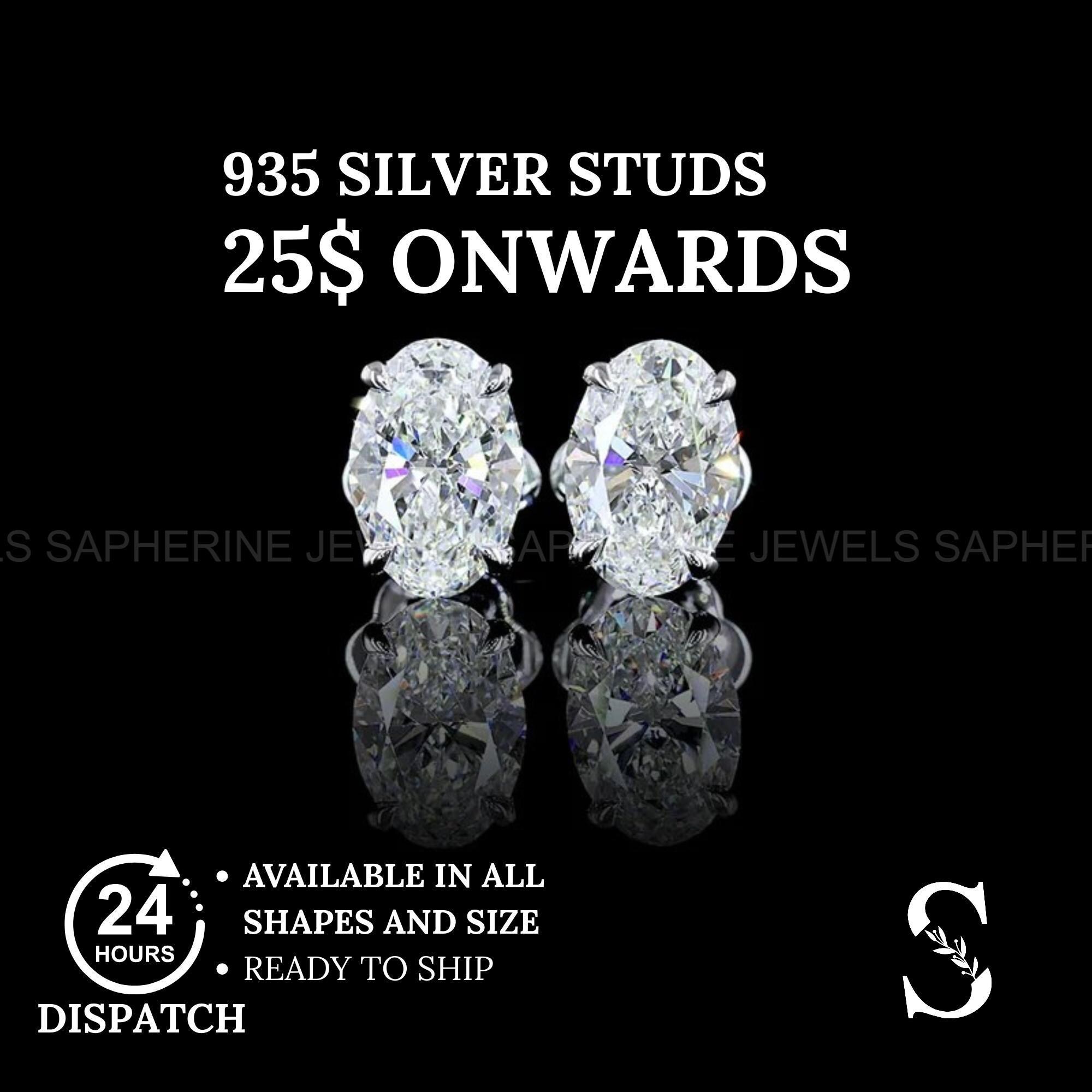 Orecchini A Perno Solitario In Argento Placcato Oro Rosa 14kt Con Zirconi Taglio Principessa - Tsv Jewelers