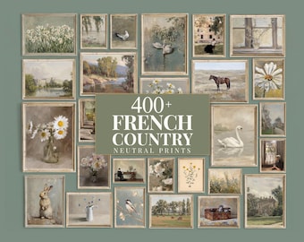400+ French Country Decor, Neutral Gallery Wall, Cottagecore Decor, Vintage Print Bundle, Farmhouse Prints, Cottage Gallery Set