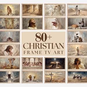 80+ Christian Samsung Frame TV Art Bundle, Jesus TV Art, Nativity Scene, Religious TV Art Decor, Bible Inspired Oil Paintings, Spiritual, 4K