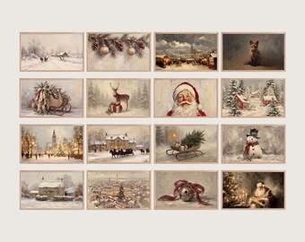 350+ Christmas Frame TV Art, Vintage Holiday Samsung TV Art, Winter TV Background, image 5