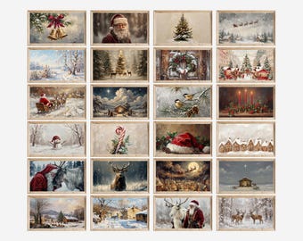 60+ Christmas Frame TV Art Bundle Set – Samsung Frame TV Art, Winter Christmas Paintings, Rustic Santa & Cozy Holiday Digital Art Collection, image 3