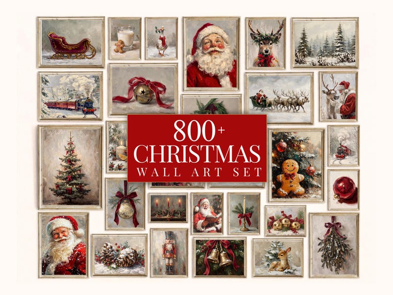 800+ Christmas Wall Art Set